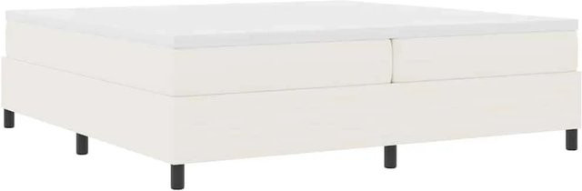 vidaXL Boxspringbett aus Cordstoff in Beige und Weiß mit Taschenfederkern B/T/H: 200 x 200 x 40,83 cm - Bild 1