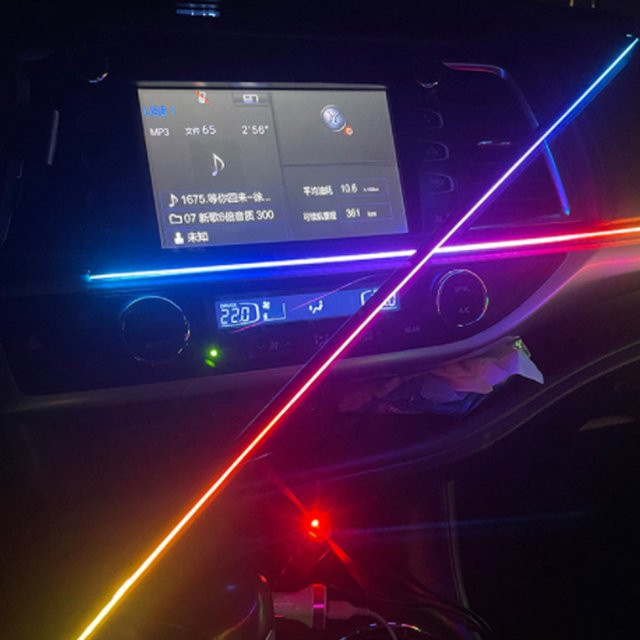 KALADA RGB LED Symphony Auto Umgebungslicht mit Acryl Optischer Faser für das Dashboard, Multicolour, Breite: 110 cm, Tiefe: 75 cm, Höhe: 35 cm - Bild 1