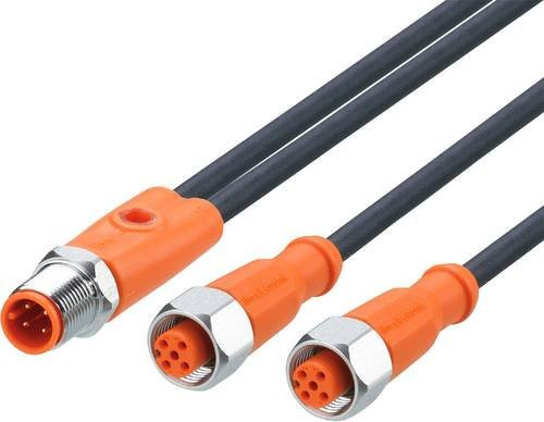 ifm electronic Verbindungsleitung EVM093, Stecker gerade, Buchse gerade, Polzahl 4 oder 5, Farbe: Orange, Länge: 2 m - Bild 1