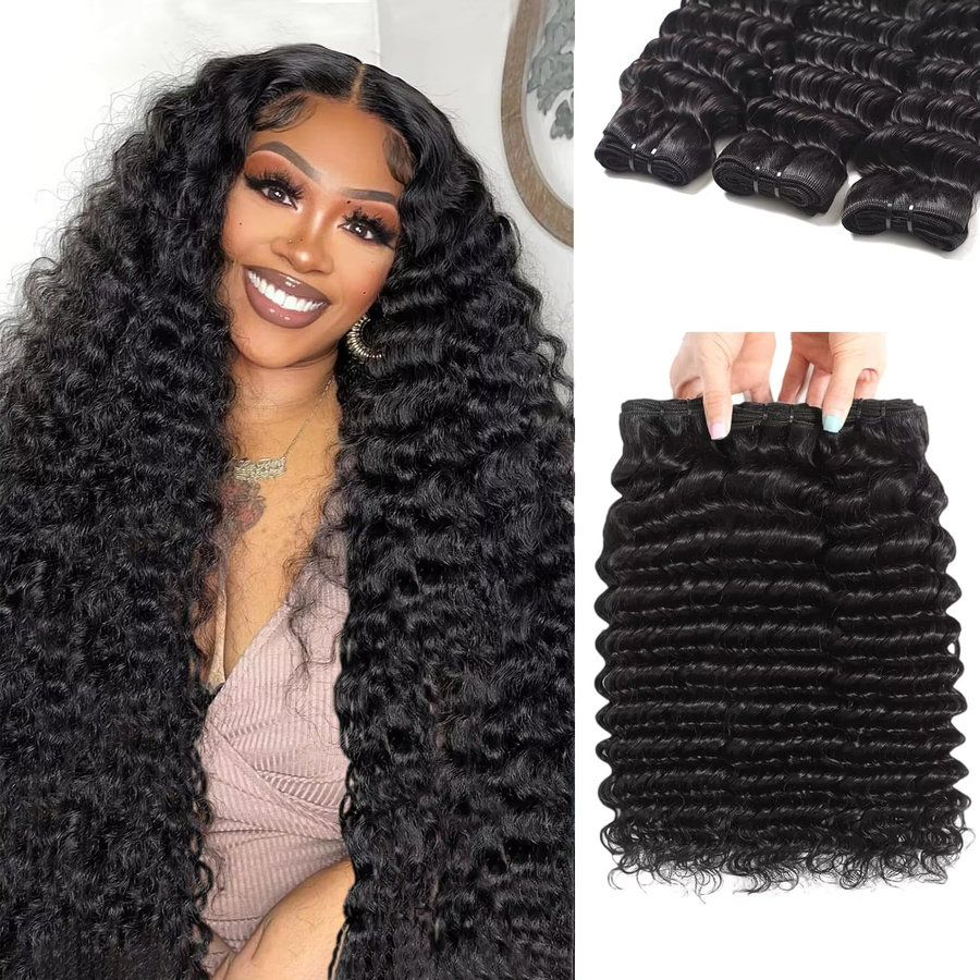 Deep Wave Brasilianisches Echthaar Rohhaar-Bündel, Damen, Body Wave - Bild 8