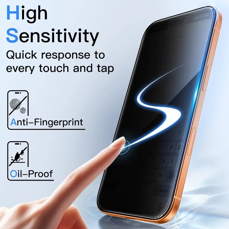Basix Anti-Spy Displayschutzfolie aus gehärtetem Glas für iPhone 17 Pro Max, 17 AIR, 17 PRO und 16 Pro, transparent - Bild 4