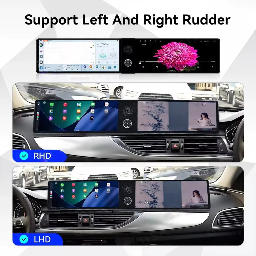 YANFU Android Auto Dual Screen Multimedia Radio für Audi A6L 2013-2018 mit GPS und Band Recorder in Schwarz - Bild 3