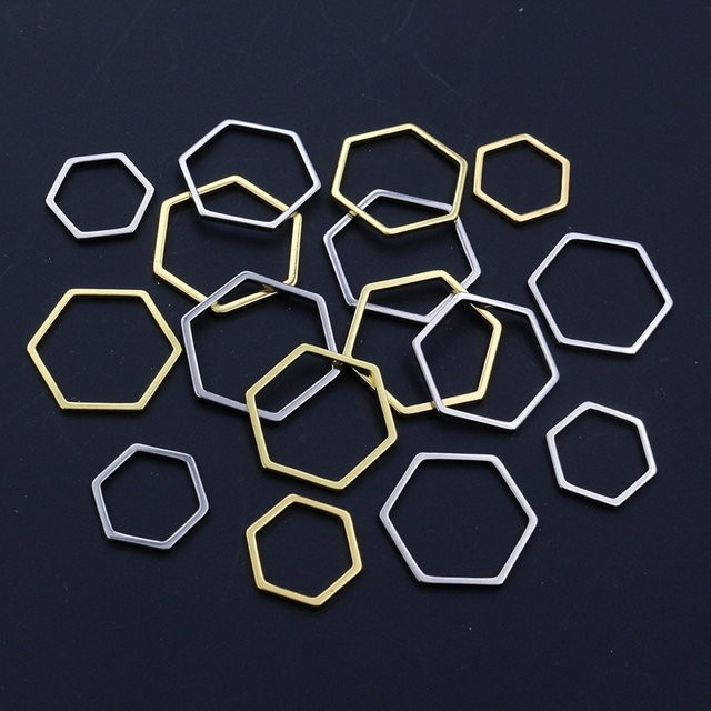 Wadsfred Anhänger, Polygon Charm, Edelstahl, Gold, Unisex - Bild 1