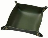 Faltbares Aufbewahrungstablett aus Leder für Schmuck und Kleinteile von Binchi Outdoor Product in Grün - Bild 1