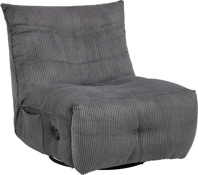 Bessagi Home Sessel Alura in Dunkelgrau mit Cord-Bezug und Drehfunktion - Bild 1