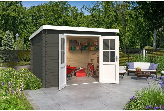 Lasita Gartenhaus Atlanta in Grüngrau, B/H/T: 312 x 211 x 258,7 cm - Bild 1