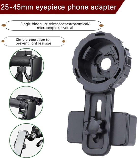 ASKCO Smartphone Kamera Adapter in Schwarz für Spektiv, Teleskop, Fernglas, Monokular und Mikroskop - Bild 1