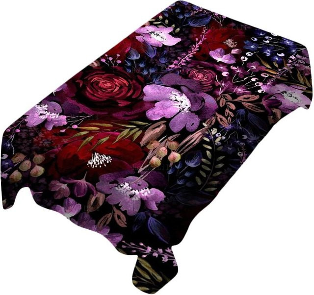 JINGYUE Pet Tischdecke mit botanischem Rosenmuster in Rot, B/B: 180 x 145 cm - Bild 1