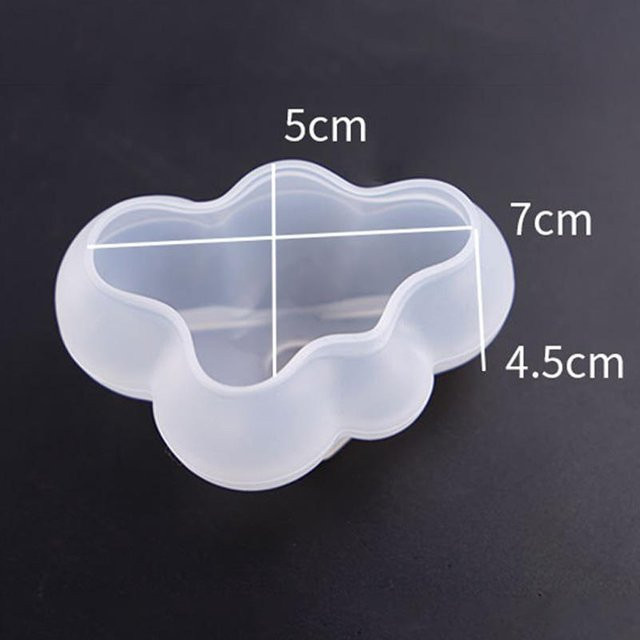 Houspace Silikonform in Wolkenform für Schokolade, Mousse, Fondant oder Eiswürfel, Weiß - Bild 1