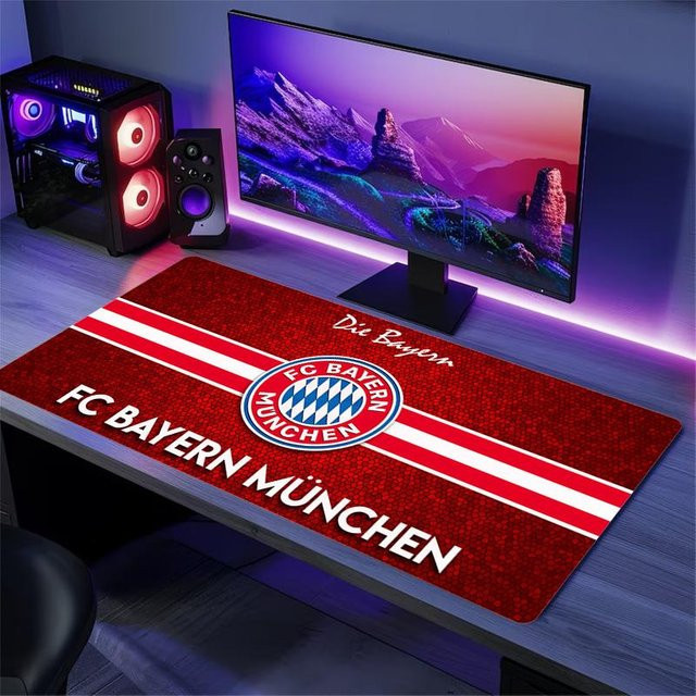 FC Bayern München Mauspad XXL Rutschfeste Spielmatte für Laptop und Tablet, Farbe: Rot, B/T: 60 x 30 cm - Bild 1