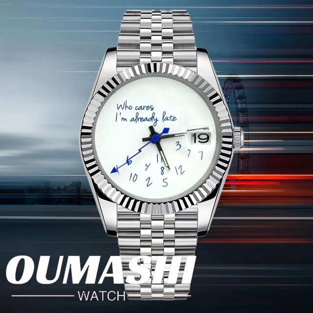 OUMASHI Armbanduhr Automatik, Edelstahl, Blau, Saphirglas, Herren - Bild 1