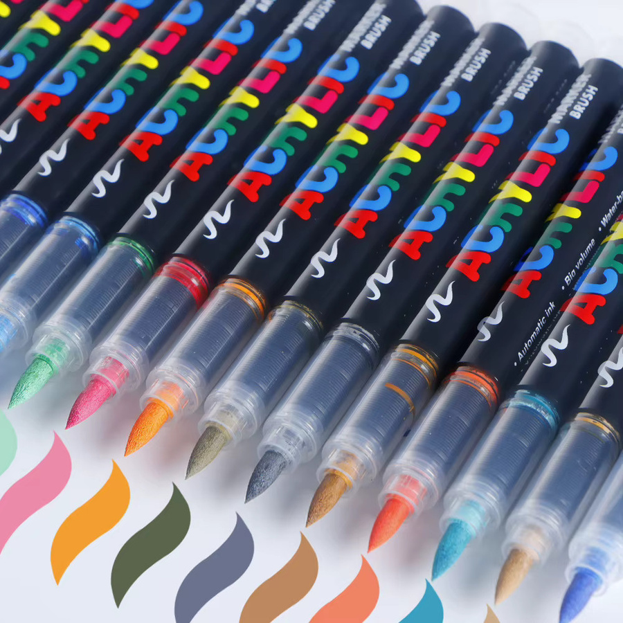 ART WALKER Acrylmarker Set mit Pinselspitze für Rock Malerei, Holz und Leinwand, Mehrfarbig - Bild 2