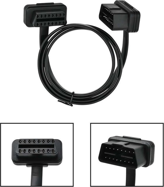 Aermotor OBD2 Verlängerungskabel 16 Pin Stecker auf Buchse in Schwarz - Bild 1