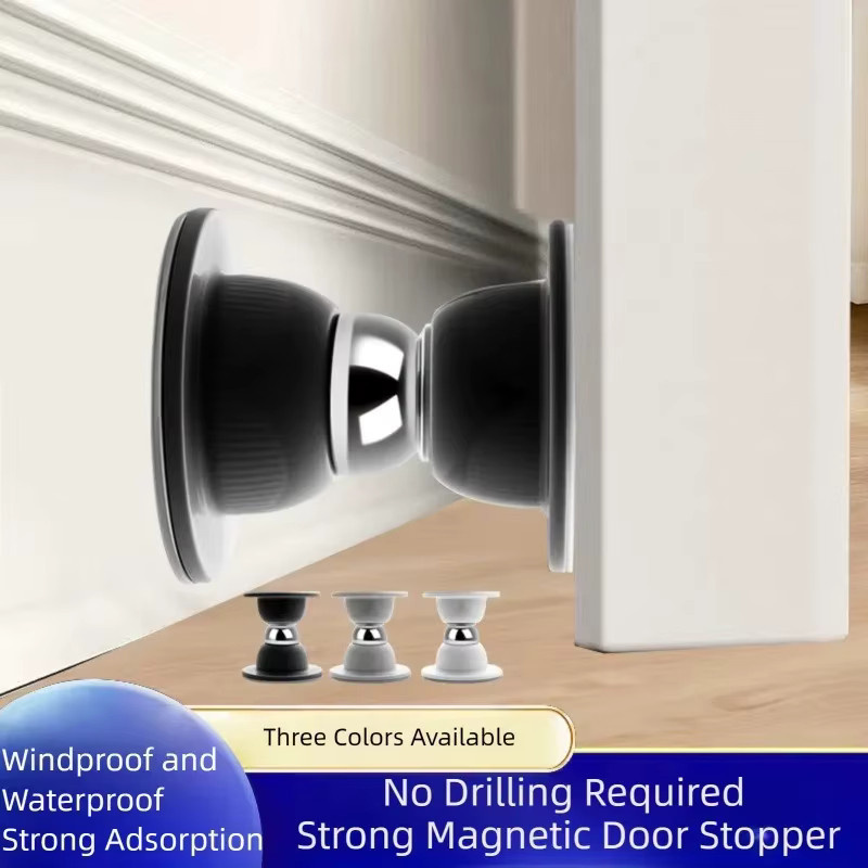 Magnetischer Silikon Türstopper in Schwarz als Anti-Kollisions Puffer für Schlafzimmer und Arbeitszimmer ohne Bohren - Bild 2