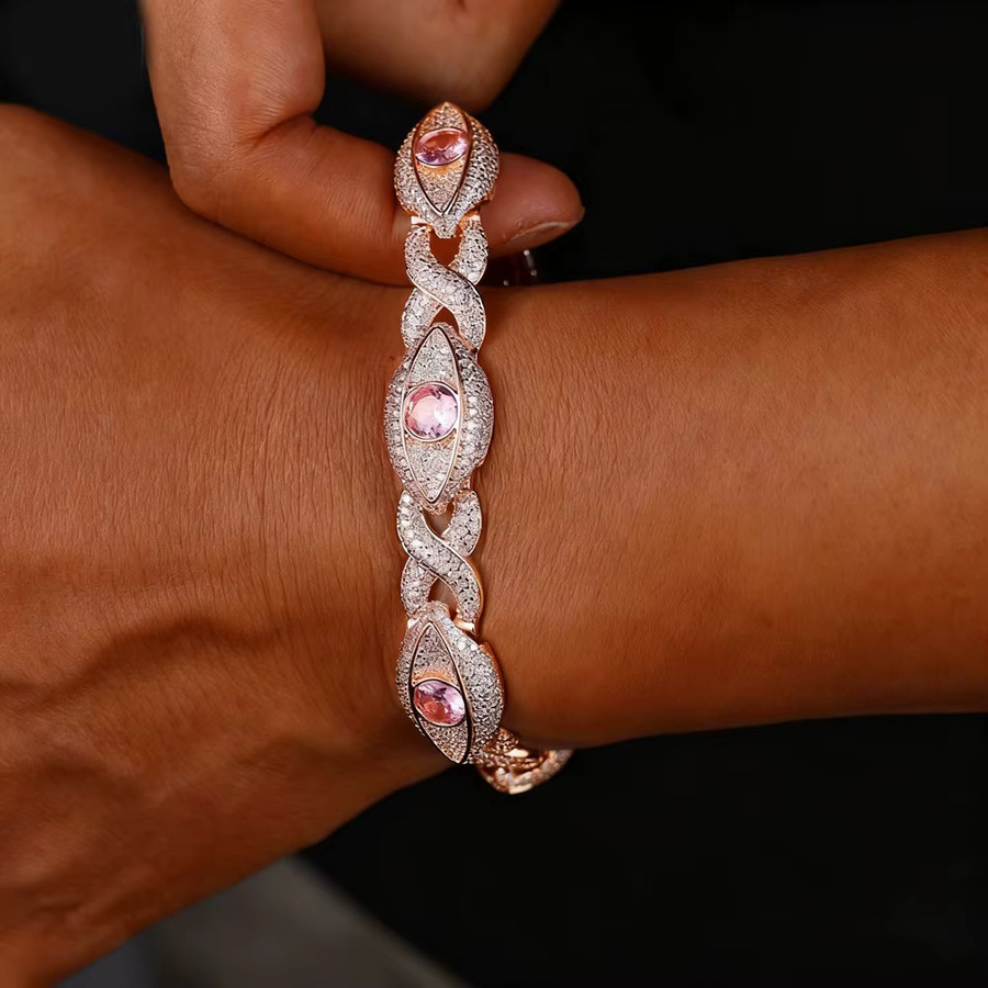 Infinity Link Armband, Roségold, Zirkonia, Herren - Bild 3