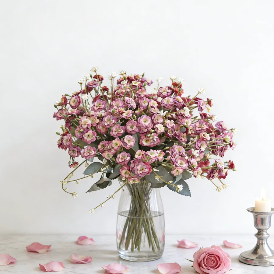 XIAOYINMO Seiden-Kunstblumen Rose in Weiß für DIY Dekoration, Hochzeiten und Garten - Bild 2