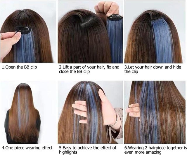 ZuiyouBeauty Haarteil Haarverlängerung mit Clip, 55 cm, Black, Unisex - Bild 1