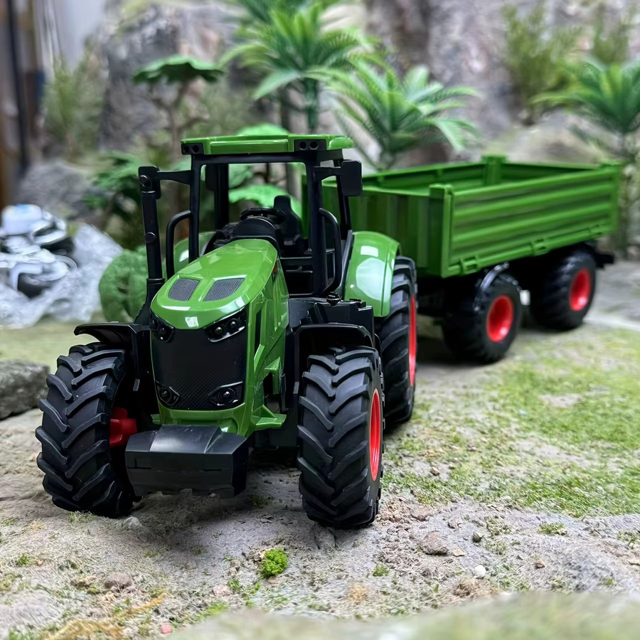 HRZPACT Farmtraktor-Spielzeug mit Anhänger, Set, Grün, Kunststoff - Bild 5