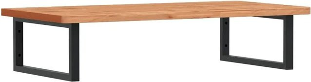 vidaXL Waschbeckenregal zur Wandmontage aus Stahl und Massivholz Buche in Schwarz und Braun - Bild 1