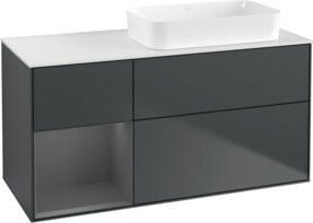 V&B Waschtischunterschrank Finion mit Wandbeleuchtung in Anthrazit, B/T: 120 x 60 cm - Bild 1