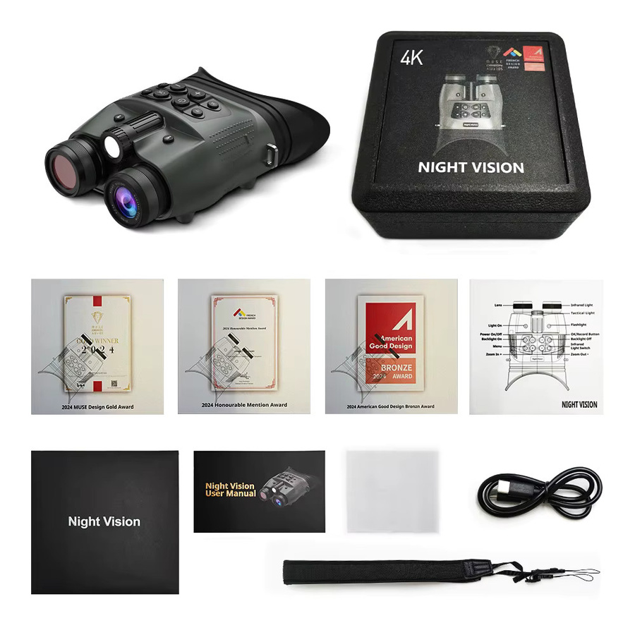 Ponbos Z9801 Professionelles Digitales Infrarot-Nachtsichtgerät mit 4K UHD, 48MP und 8-fach Zoom inklusive Taschenlampe - Bild 4