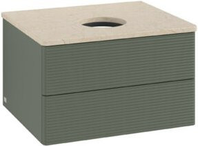 V&B Waschtischunterschrank Antao mit Frontstruktur in Lea Grey lackiert, B/T/H: 60 x 36 x 50 cm - Bild 1