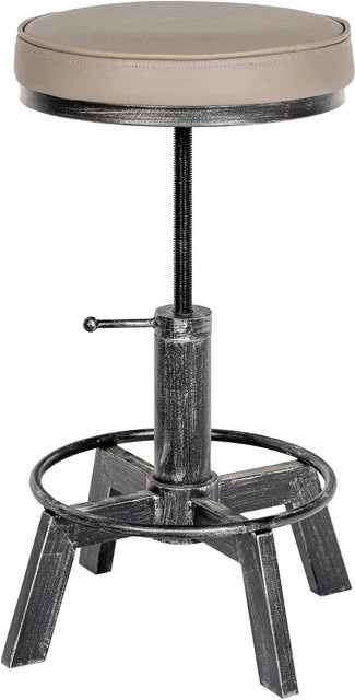 CLP Sitzhocker Destin im Industrial Design mit Kunstlederbezug, gepolstert und höhenverstellbar - Bild 1