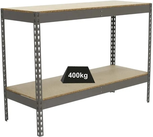 PROREGAL Schwerlastregal Mini Wood Yeti Two in Grau mit verstellbaren Fachböden, H x B x T: 75 x 90 x 120 cm - Bild 1