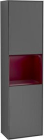 V&B Hochschrank Finion in Anthrazit mit LED-Beleuchtung und Glasfachböden, Breite: 41,8 cm, Höhe: 151,6 cm - Bild 1