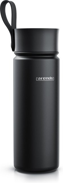 Arendo Thermoflasche aus Edelstahl in Schwarz, 0,5 l, BPA-frei, isoliert für Heiß- und Kaltgetränke - Bild 1