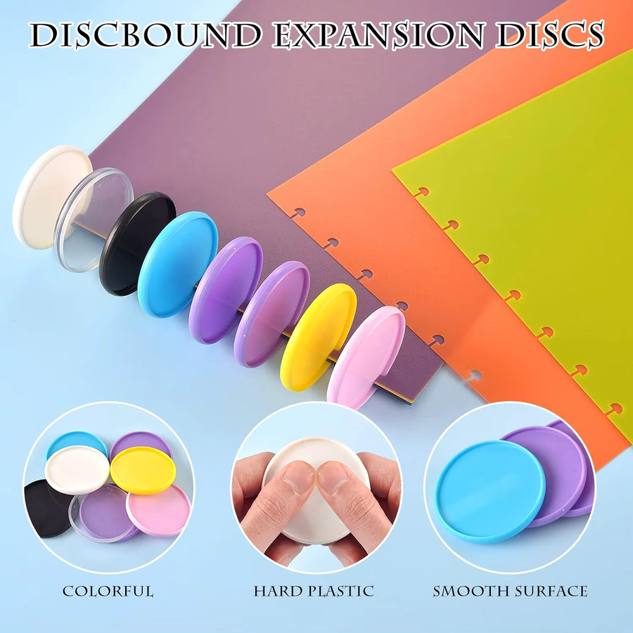 30 Stück LZN Discbound Expander Scheiben aus Kunststoff in Multicolor und Gelb, 2 Zoll Binder Ringe für deine Planer und Buchbindung - Bild 3