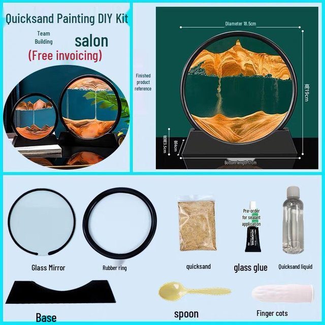Handgefertigtes 3D-Fließsand-Kunst-Set Chose One in Mehrfarbig als runde Schreibtischdekoration aus Glas - Bild 1