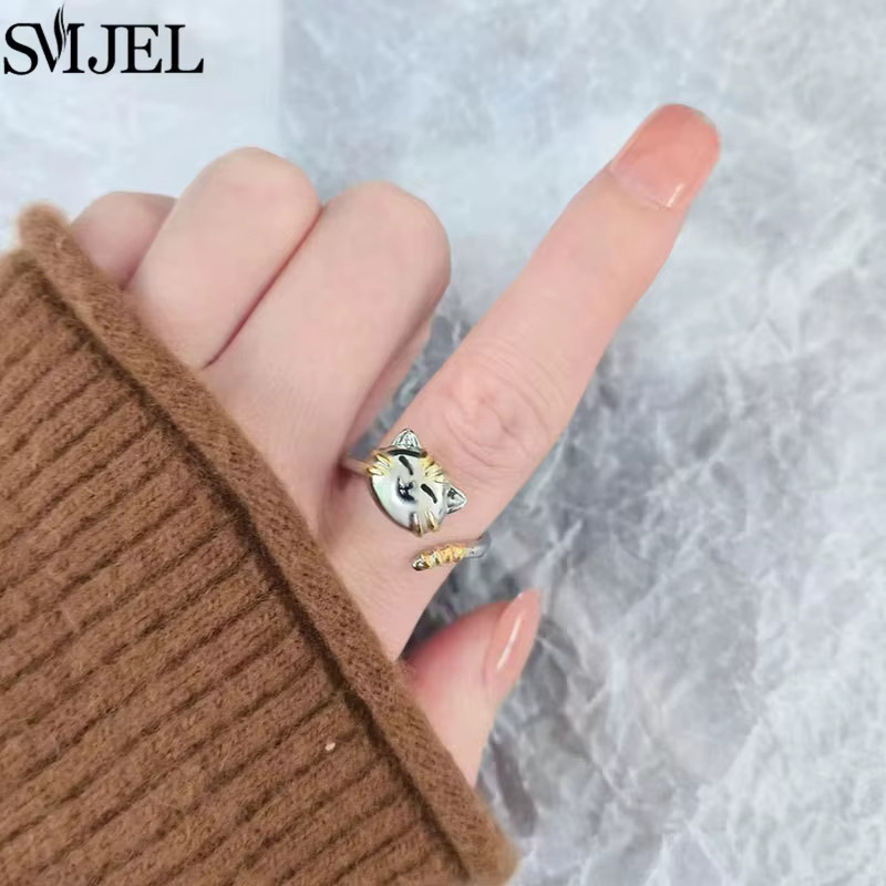 SMJEL Ring, Silber, Damen, Blume Katze Seestern, Verspielt - Bild 2