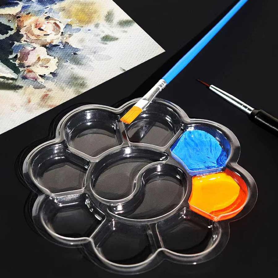 20 Stück Einweg-Farbmischpalette aus Kunststoff, transparente Malpalette für dein Malzubehör - Bild 4