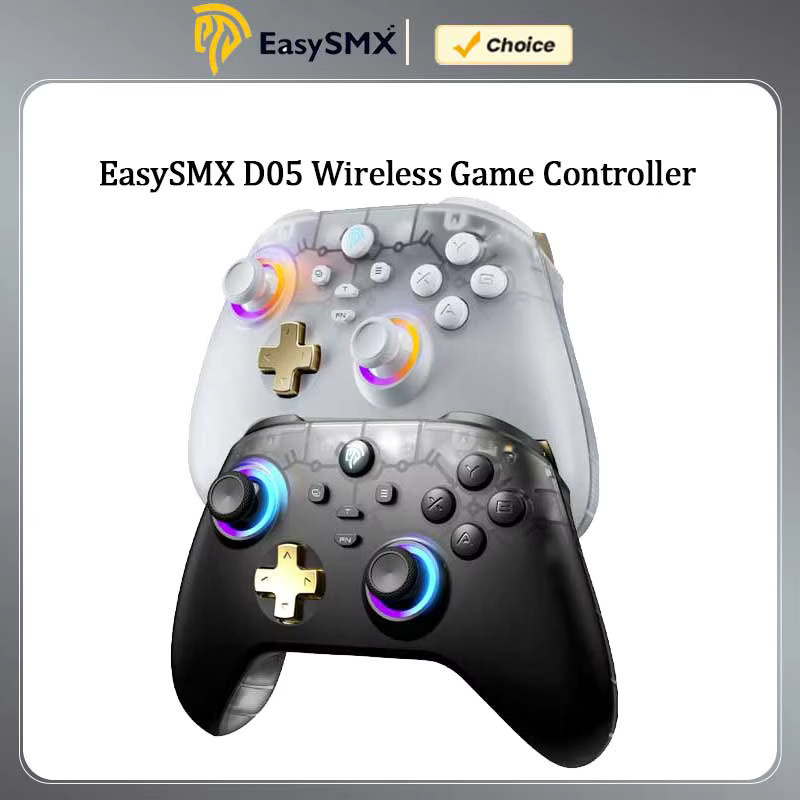 EasySMX D05 Kabelloser Controller mit Ladestation und RGB Hall-Effekt Joysticks für Nintendo Switch und PC, Farbe: Weiß - Bild 2