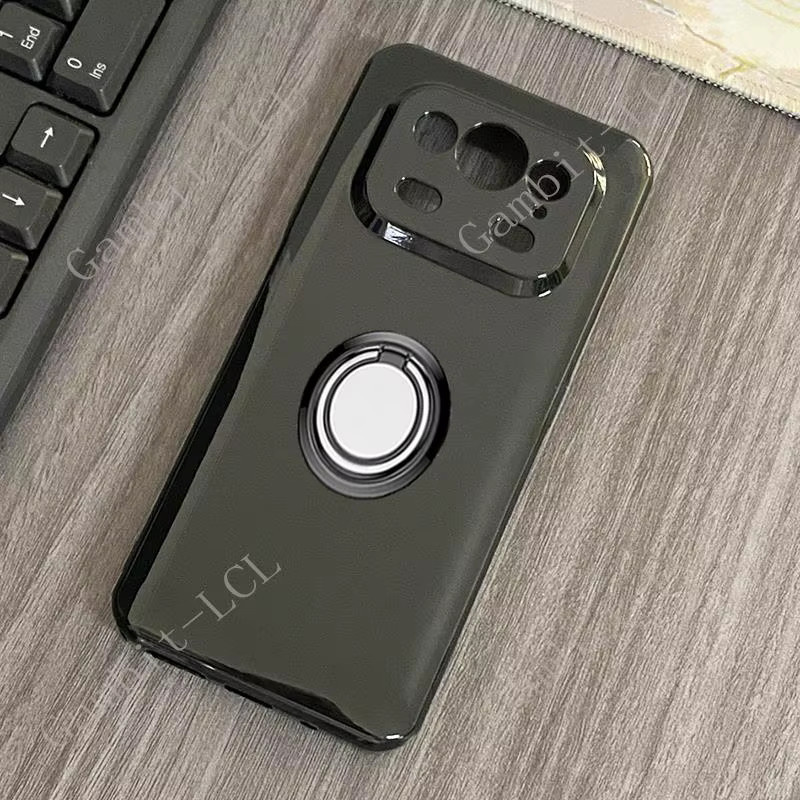 Stoßfeste Silikon TPU Handyhülle mit Ringhalterung für Ulefone Armor 25T Pro 5G und 25T in Schwarz und Transparent - Bild 2
