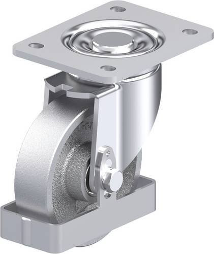 Blickle Stahlblech-Lenkrolle LH-G 125K-3-FS in Silber mit 125 mm Rad-Durchmesser und 450 kg Tragfähigkeit - Bild 1