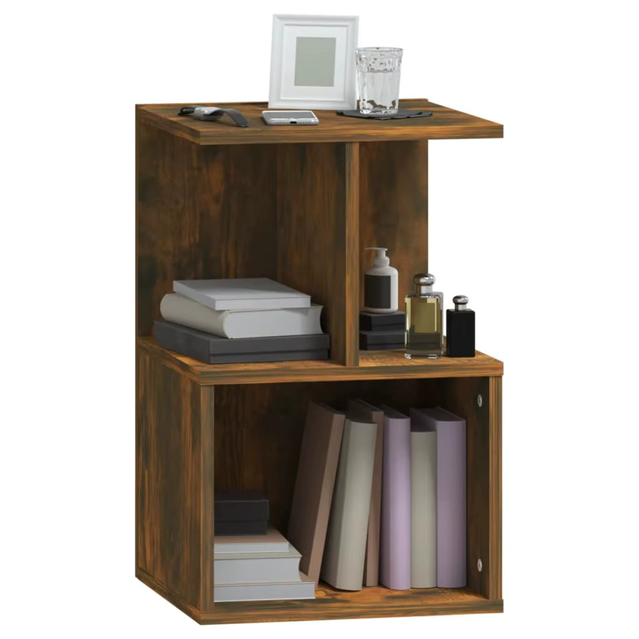 VIDAXL 2-teiliges Set Nachttische aus Holzwerkstoff in geräuchertem Eichen-Design, B/T/H: 35 x 35 x 55 cm - Bild 3