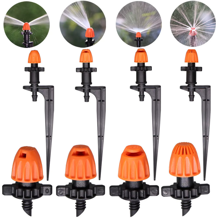 20er Set Garten Bewässerungs Sprühdüsen mit 11 cm Pfahl und verstellbaren Sprühwinkeln 90 Grad, 180 Grad oder 360 Grad sowie Streifenbewässerung - Bild 7