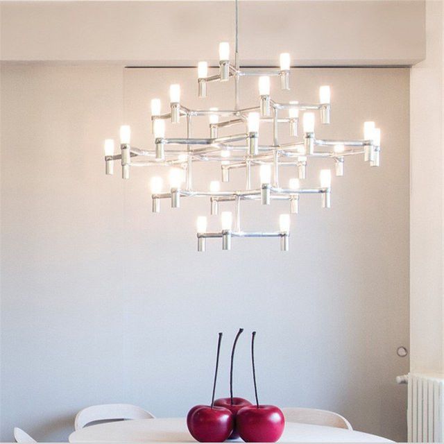 Crown Major Kronleuchter HomeLover Nordic Tube LED Design Lampe in Chrom - Bild 1