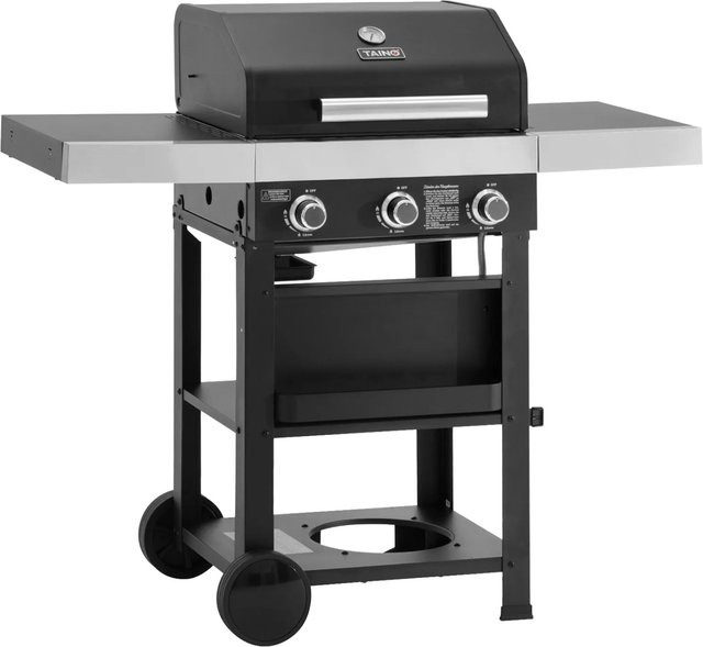 Taino Wabaya Gasgrill Grillwagen mit 3 Brennern und Sear-Burner in Schwarz Matt - Bild 1