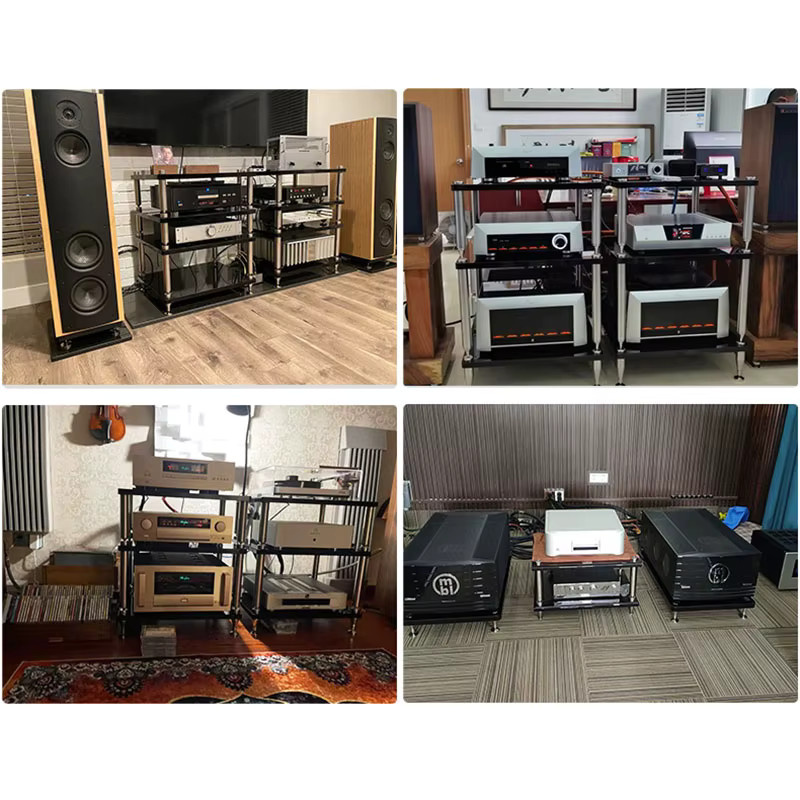 CHANGELIN HiFi Audio Rack aus Birke und Edelstahl in Silber mit Isolationsfüßen und Spikes - Bild 5