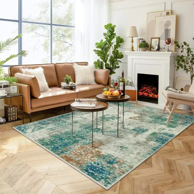 VIKAMA Moderne abstrakte Fußmatte für Wohnzimmer, Küche, Badezimmer und Eingangshalle, Waschbarer schmutzabweisender Teppich - Bild 2