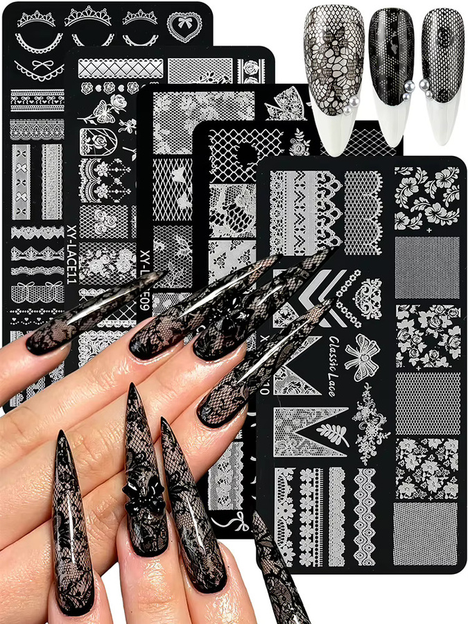 Full Beauty Nagelstempelplatte aus Edelstahl, Nagelkunst-Schablone - Bild 6