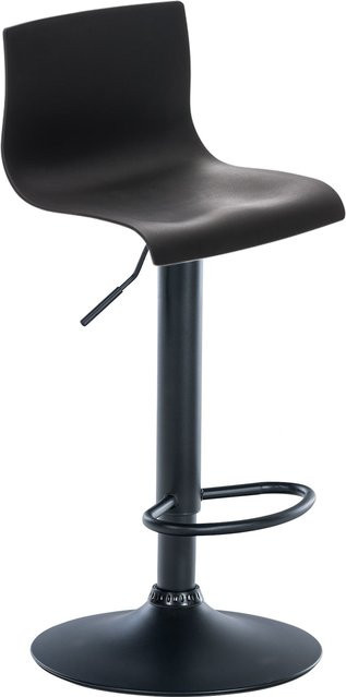 CLP Barhocker Hover in Schwarz mit Lehne, drehbarer Kunststoff-Sitzfläche und Metallgestell, höhenverstellbarer Barstuhl im modernen Design - Bild 1
