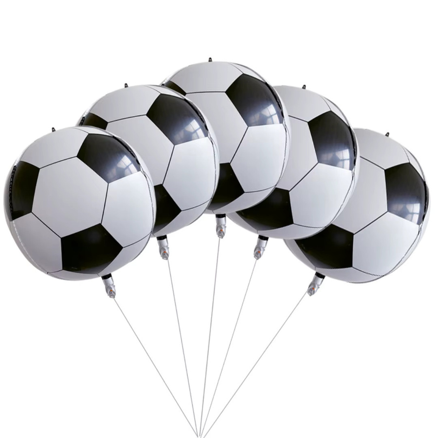 KUKUZHU 22-Zoll 4D Fußball Luftballons in Schwarz und Weiß für Sport-Themenpartys, Geburtstage und Babypartys - Bild 3