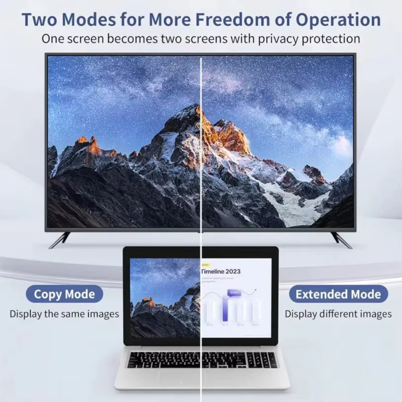 kebidumei Wireless Video Sender und Empfänger Kit 5G 1080P Full HD WiFi Extender in Schwarz für PC, Kamera, Laptop zu Monitor und TV - Bild 2