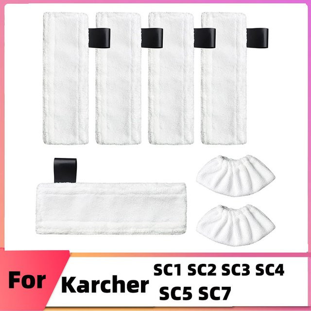Kärcher Ersatz Mikrofasertuch für EasyFix SC1 SC2 SC3 SC4 SC5 Dampfreiniger in Weiß - Bild 1