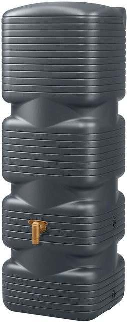 4rain Regentonne Quadro 170 in Graphite Grey mit Deckel und Auslaufhahn - Bild 1
