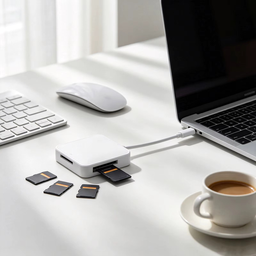 4-in-1 USB-C Speicherkartenleser-Adapter für Android-Smartphones, OTG Media Adapter für SD und Micro SD Karten, Farbe: Weiß - Bild 2
